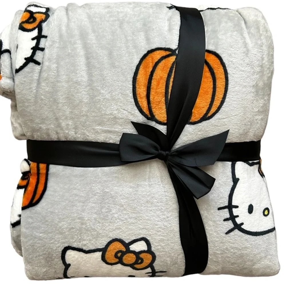 Hello Kitty Halloween Fall Pumpkins Blanket Throw
